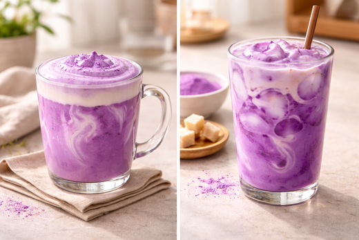 Ube latte drink