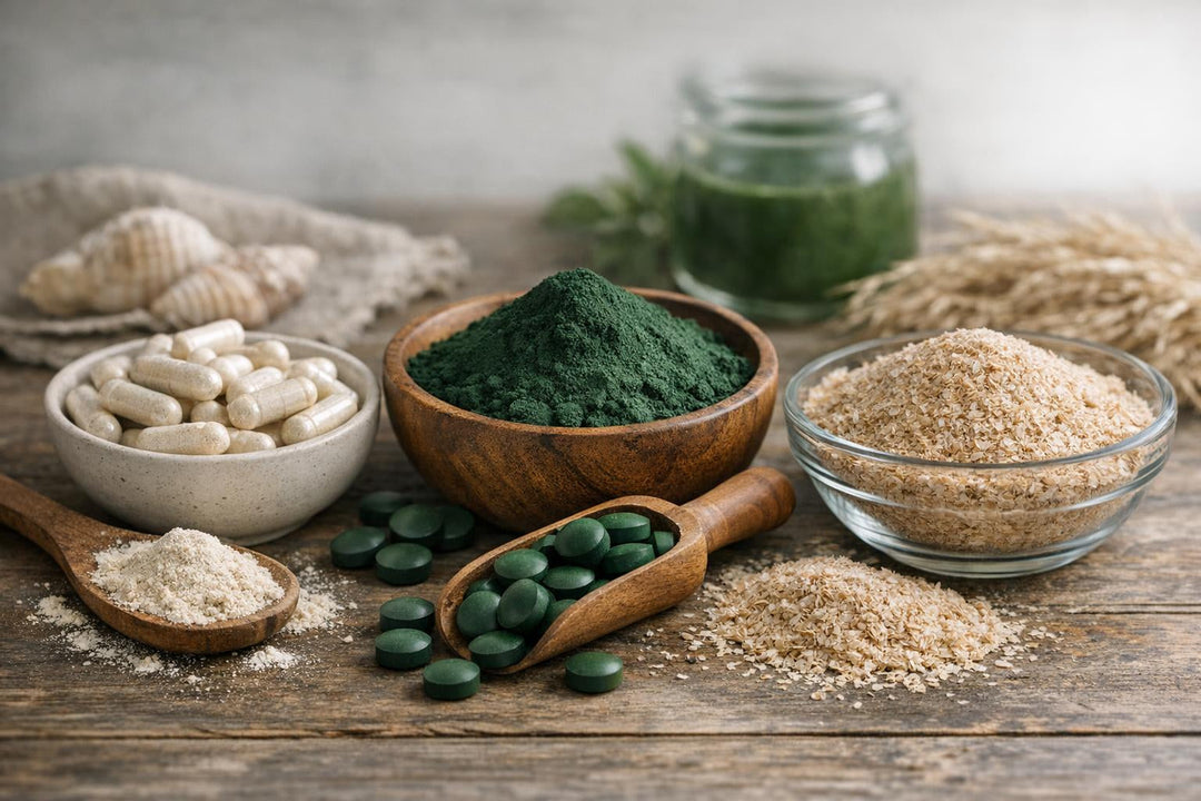 Quitosano, espirulina, psyllium