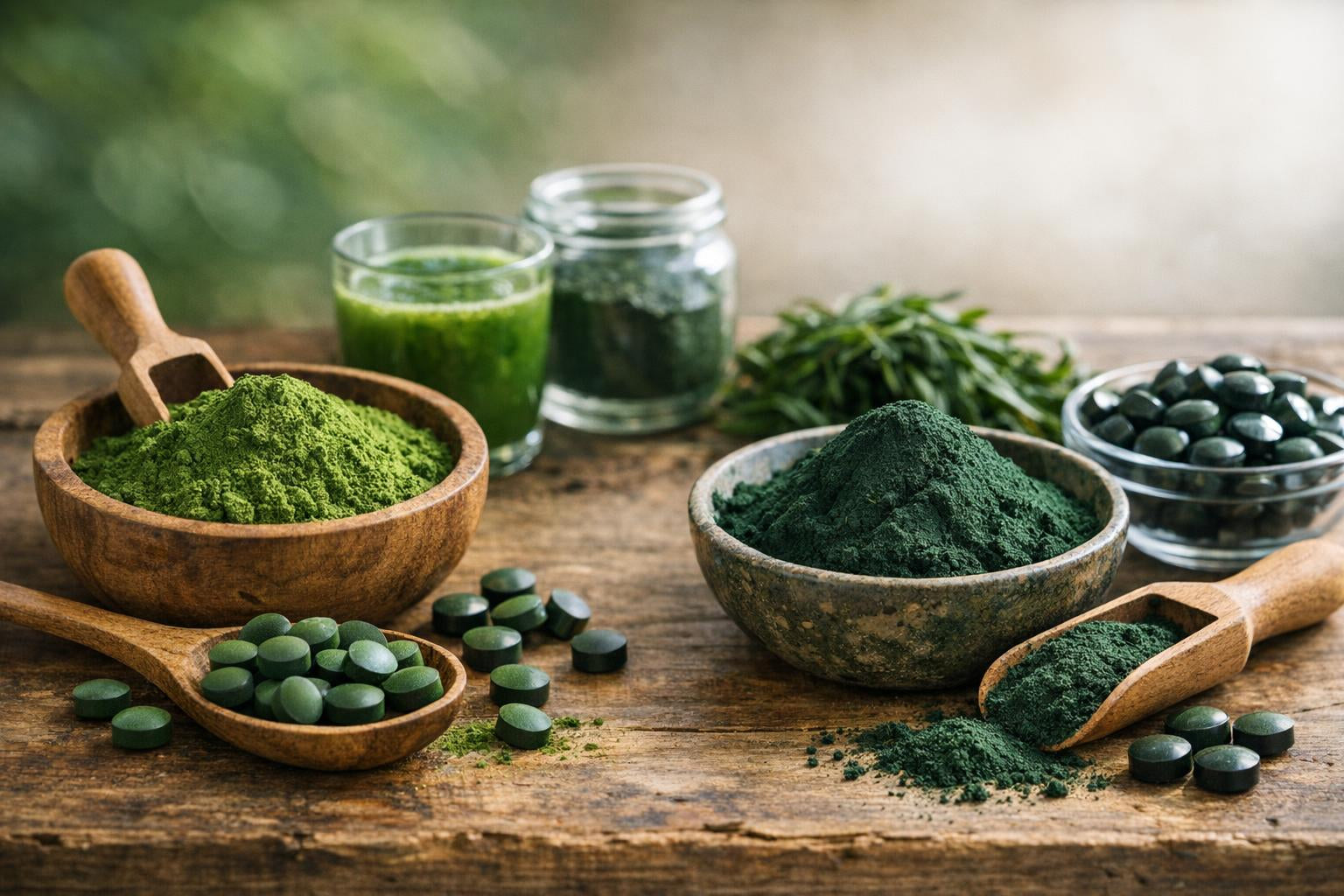 Chlorella y espirulina