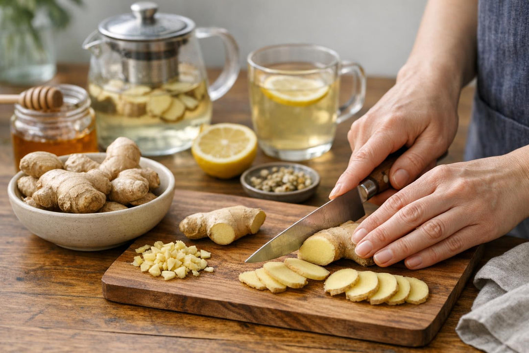 Cómo cortar jengibre para una infusión