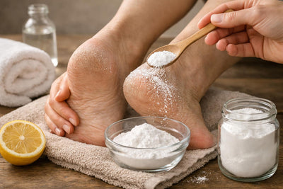 Pieds secs et bicarbonate de soude : mode d’emploi sûr, dosages et routine complète