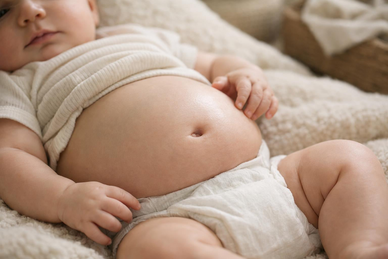 barriga de embarazada hinchada